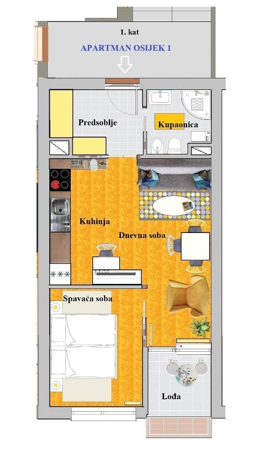 Apartman Osijek Exterior foto
